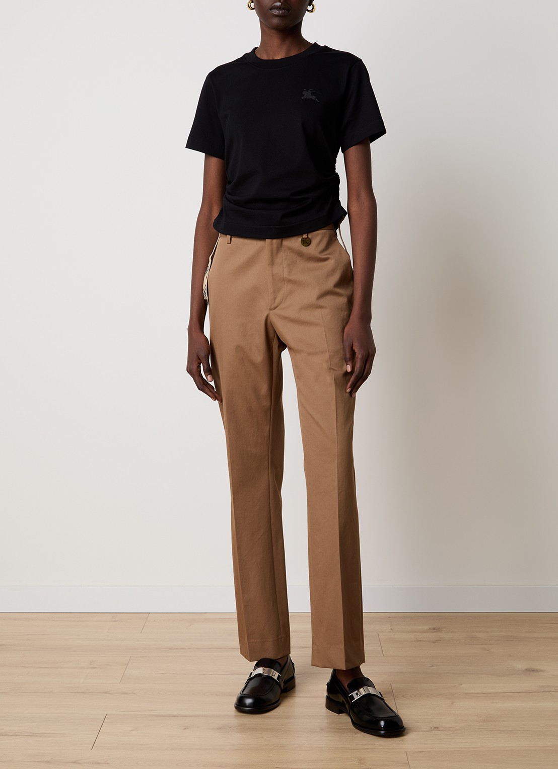 Burberry High waist straight fit chino met steekzakken - voorkant 5 lichtbruin