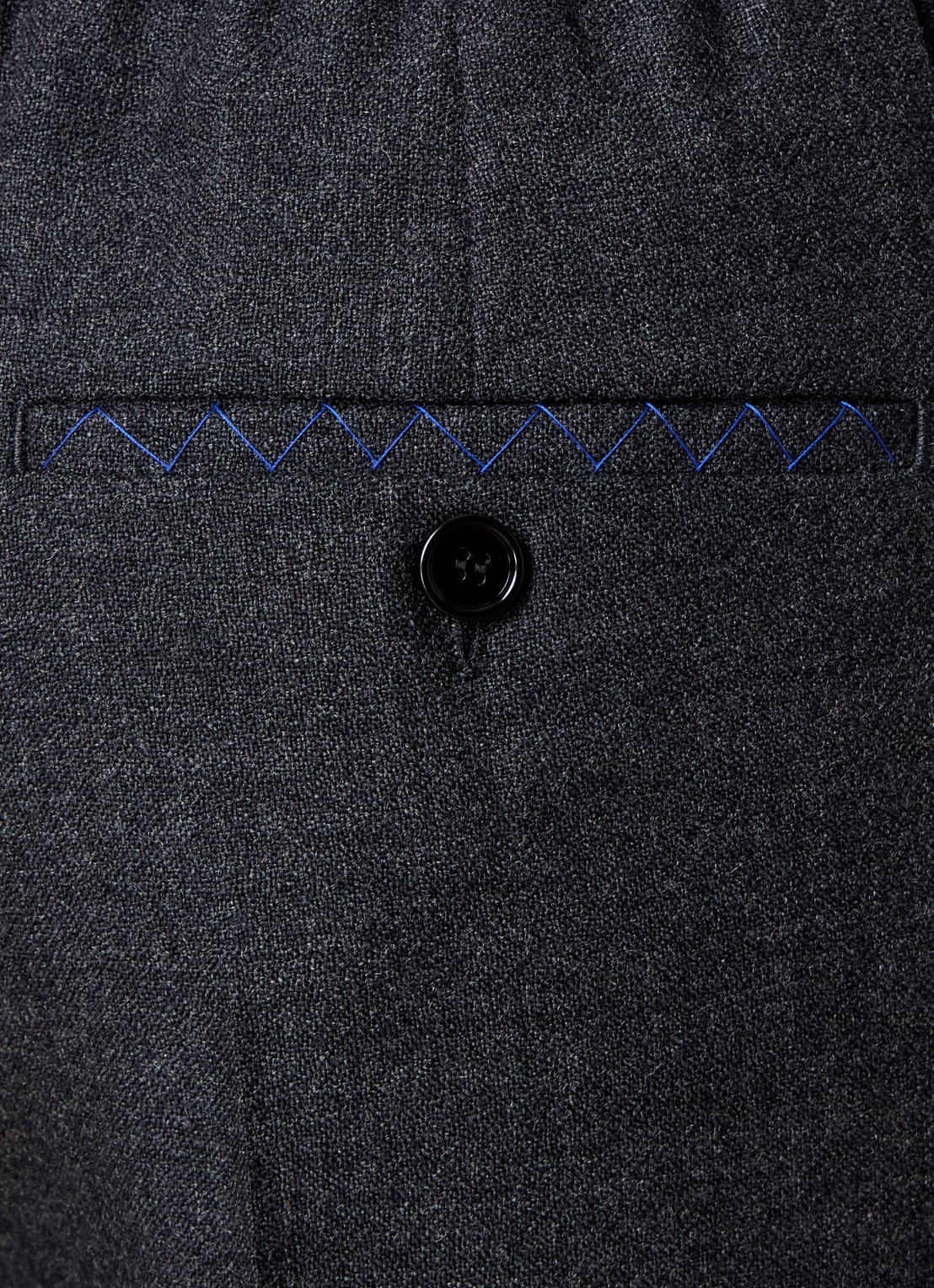 Burberry High waist straight fit pantalon van wol met steekzakken - detail 2 antraciet
