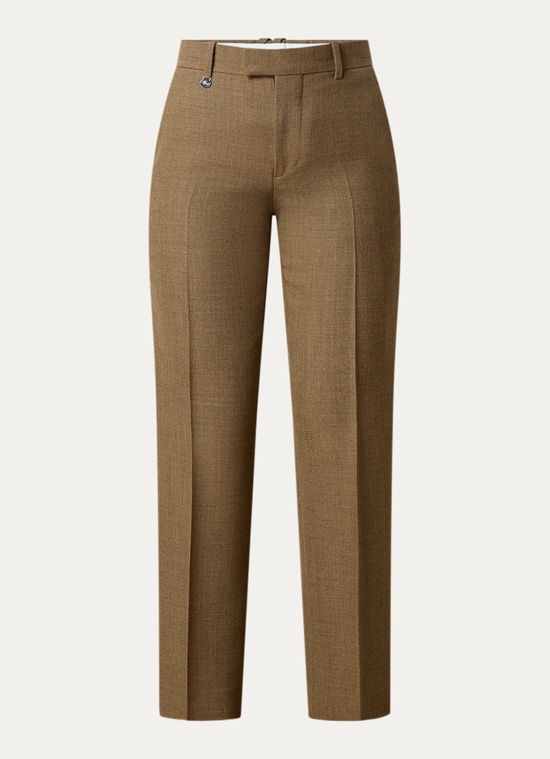 Burberry High waist straight fit pantalon van wol met steekzakken - voorkant 3 legergroen