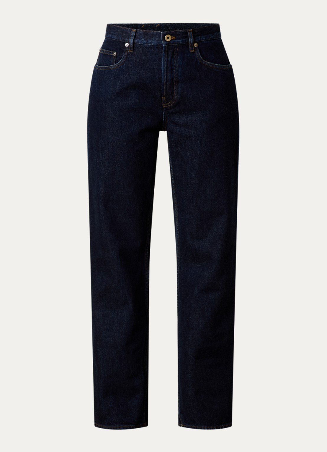 Burberry High waist straight leg jeans met steekzakken - voorkant 4 donkerblauw