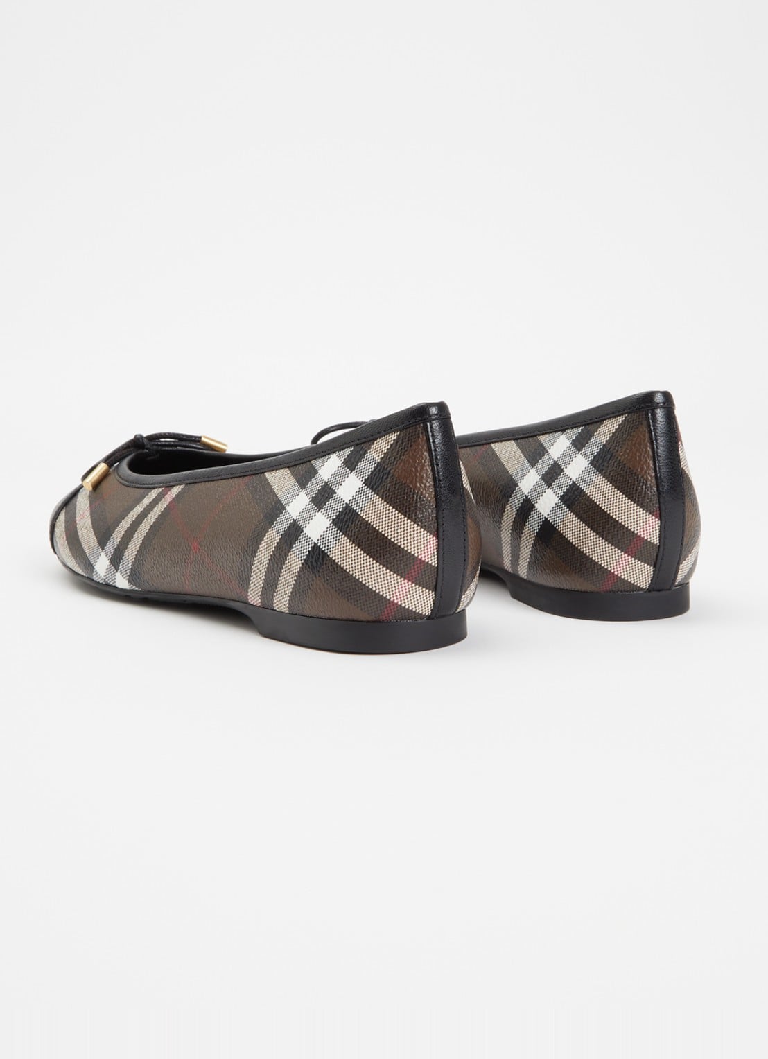 Burberry Highgate ballerina met ruitdessin en details van lamsleer - achterkant 6 multicolor