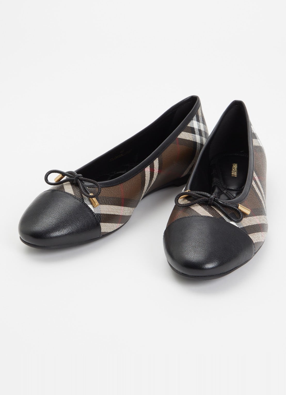 Burberry Highgate ballerina met ruitdessin en details van lamsleer - detail 2 multicolor