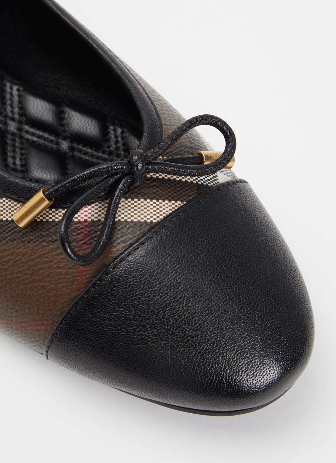 Burberry Highgate ballerina met ruitdessin en details van lamsleer - detail 5 multicolor