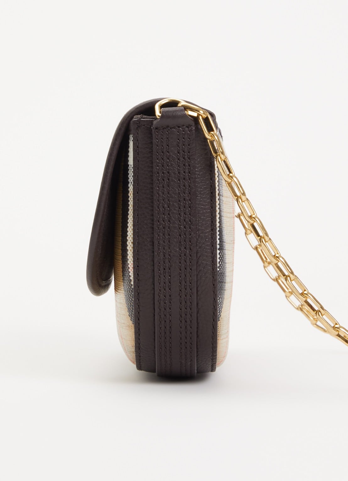 Burberry Highlands mini crossbodytas met details van kalfsleer  - detail 2 bruin