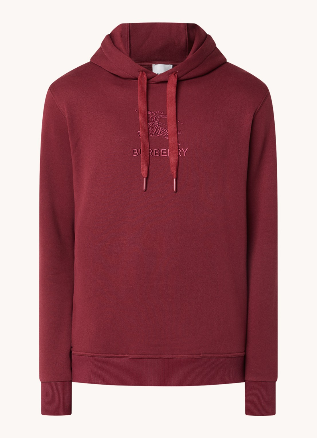 Burberry Hoodie met logoborduring - voorkant 5 bordeauxrood