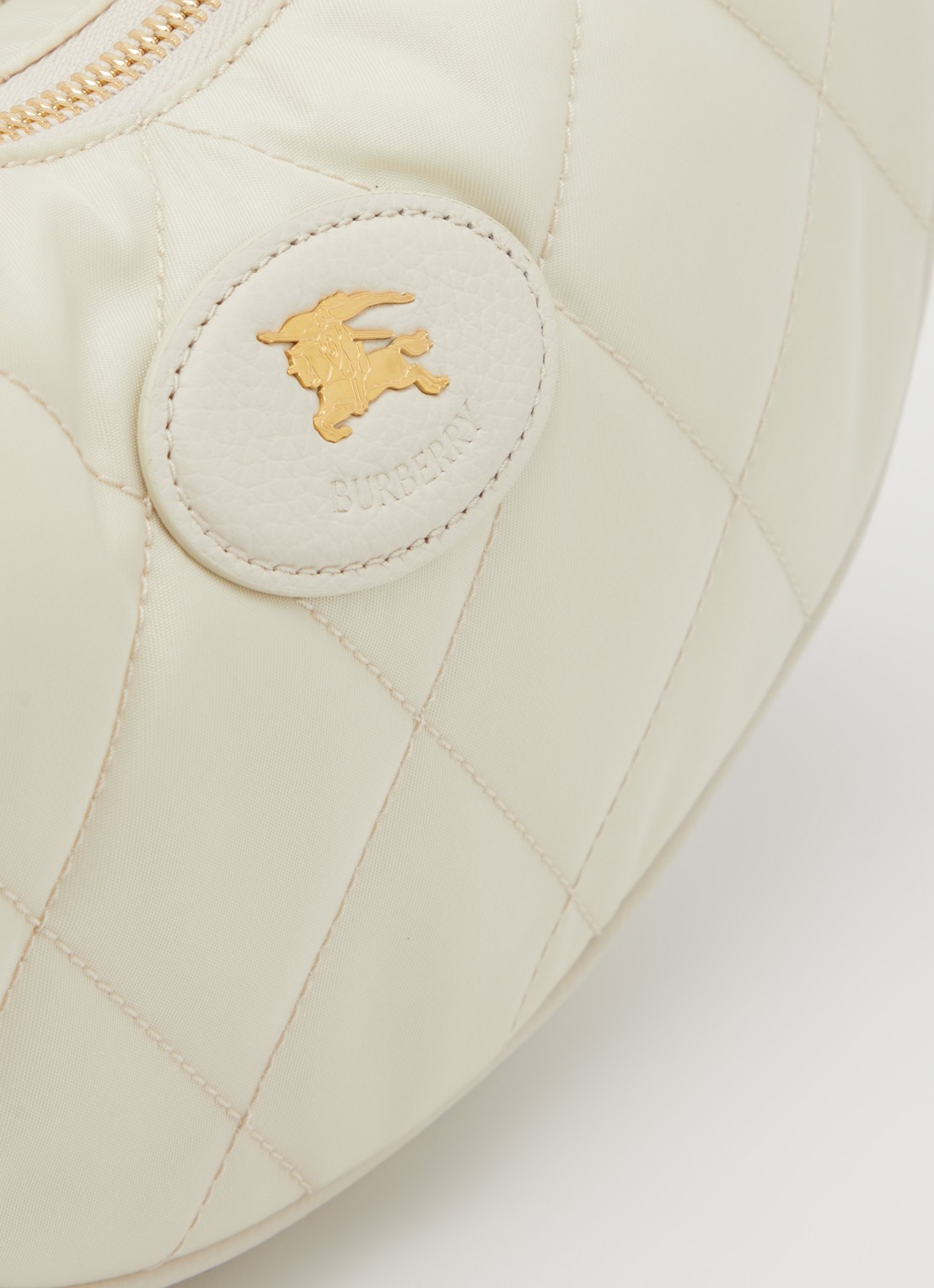 Burberry Horseshoe crossbodytas met quilt patroon en kalfsleren deails - detail 4 beige