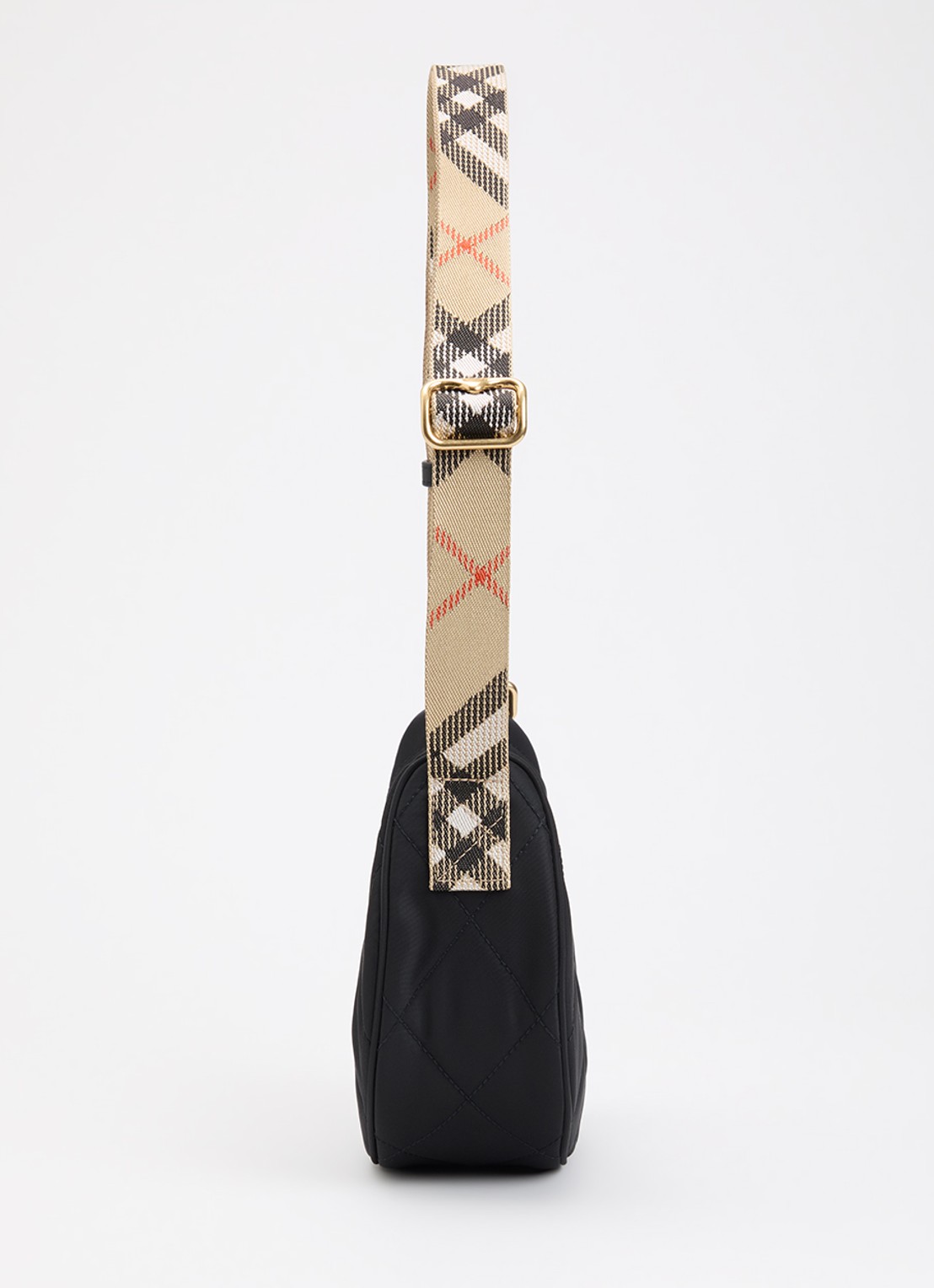Burberry Horseshoe crossbodytas met quiltpatroon en kalfsleren deails - detail 2 zwart