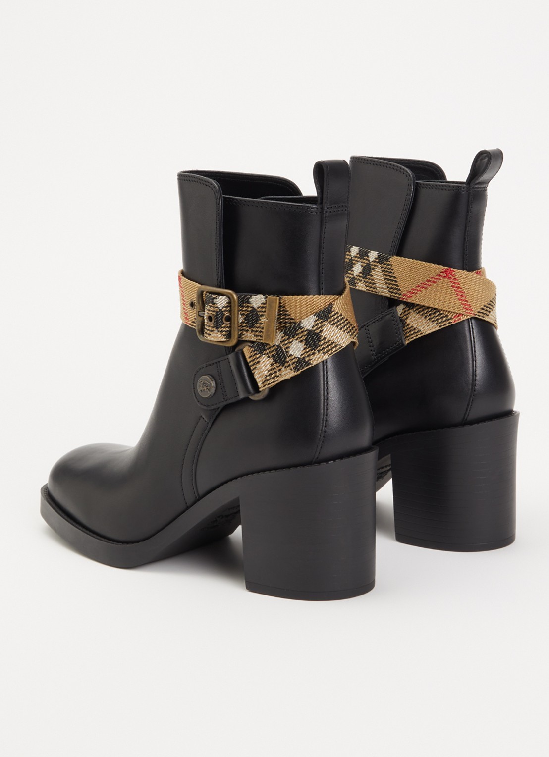 Burberry Huntley enkellaarsje van kalfsleer - achterkant 4 zwart