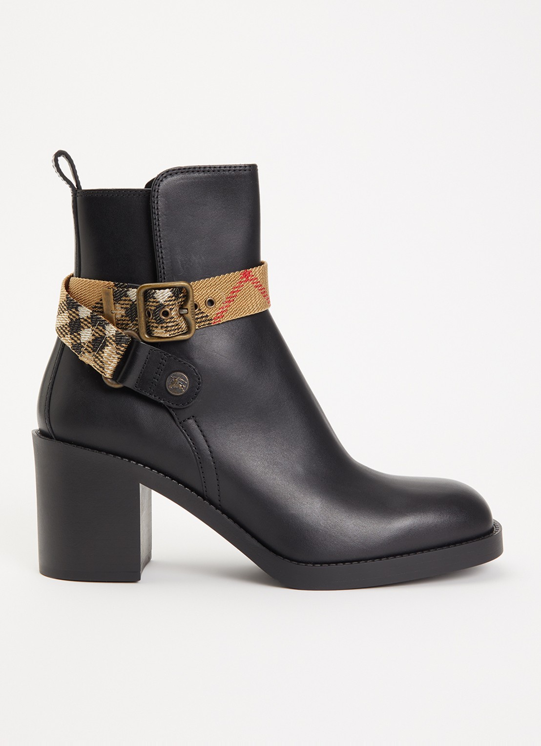 Burberry Huntley enkellaarsje van kalfsleer - voorkant 5 zwart