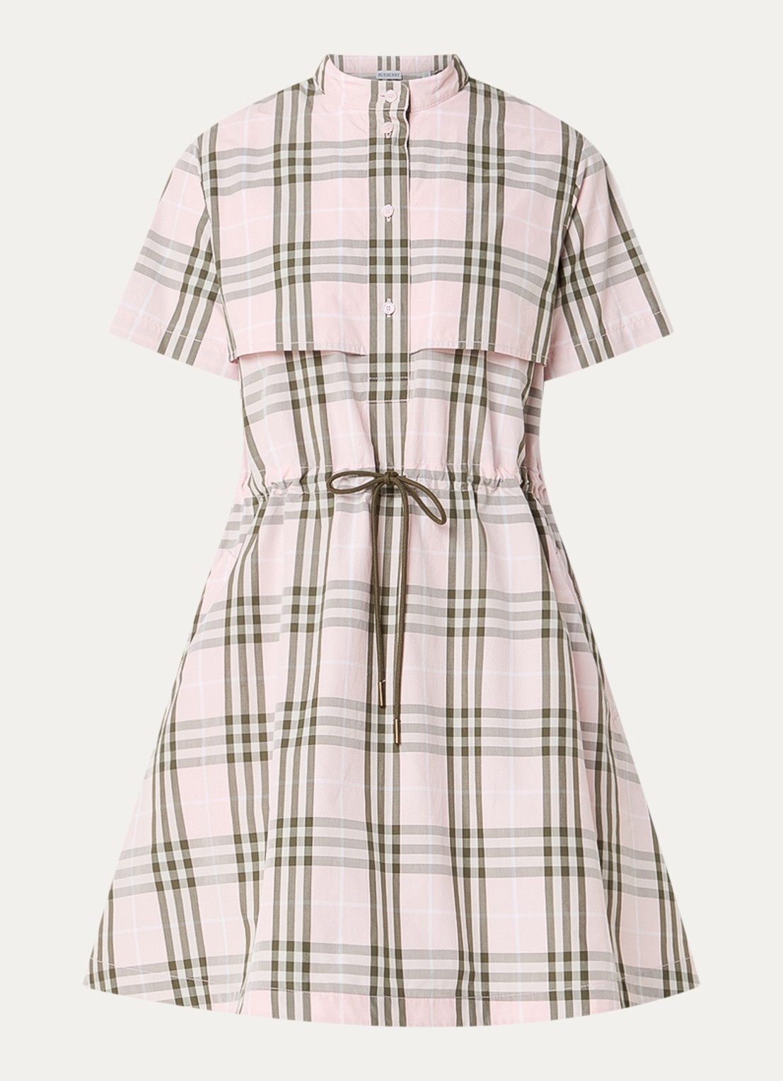 Burberry Isotta mini tuniekjurk met ruitdessin - voorkant 4 lichtroze