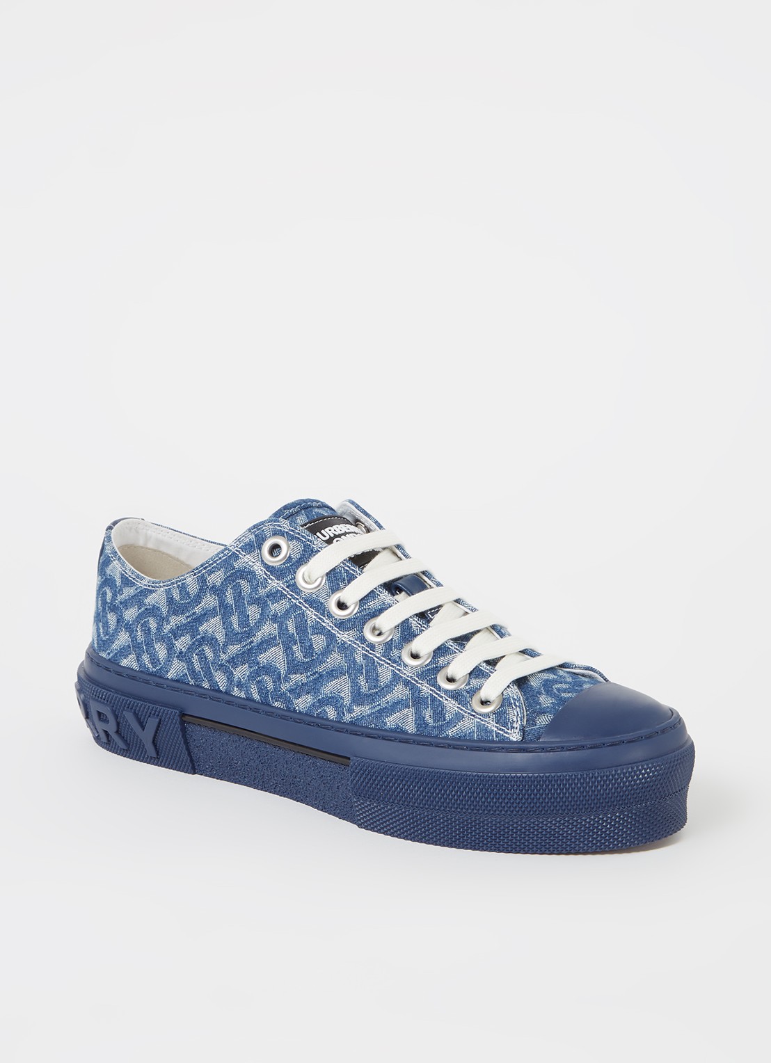 Burberry Jack Low sneaker van canvas - voorkant 6 denim