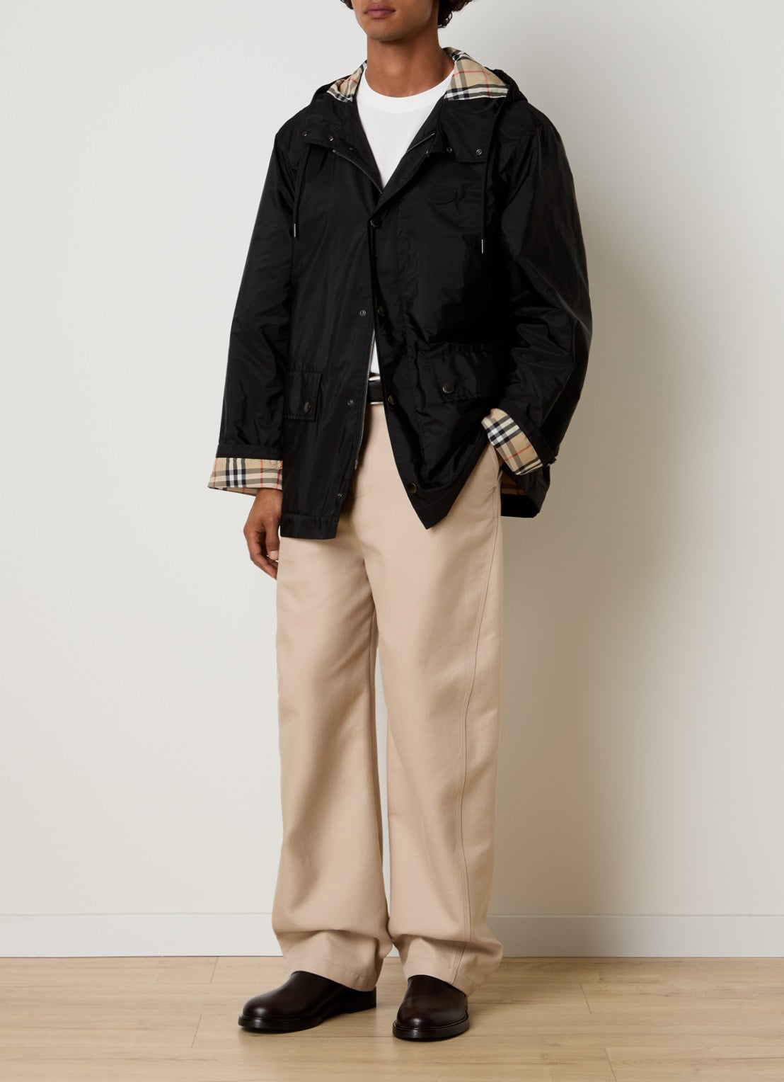 Burberry Jack met klepzakken - voorkant 2 zwart