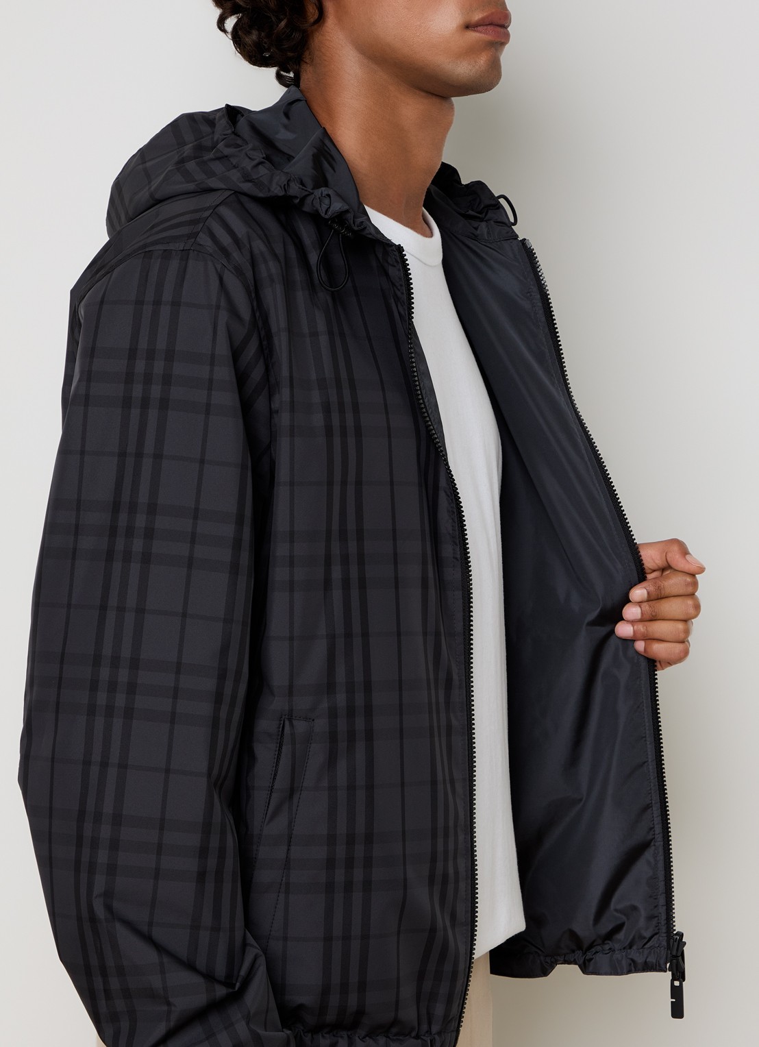 Burberry Jack met ruitdessin en ritszakken - detail 3 antraciet