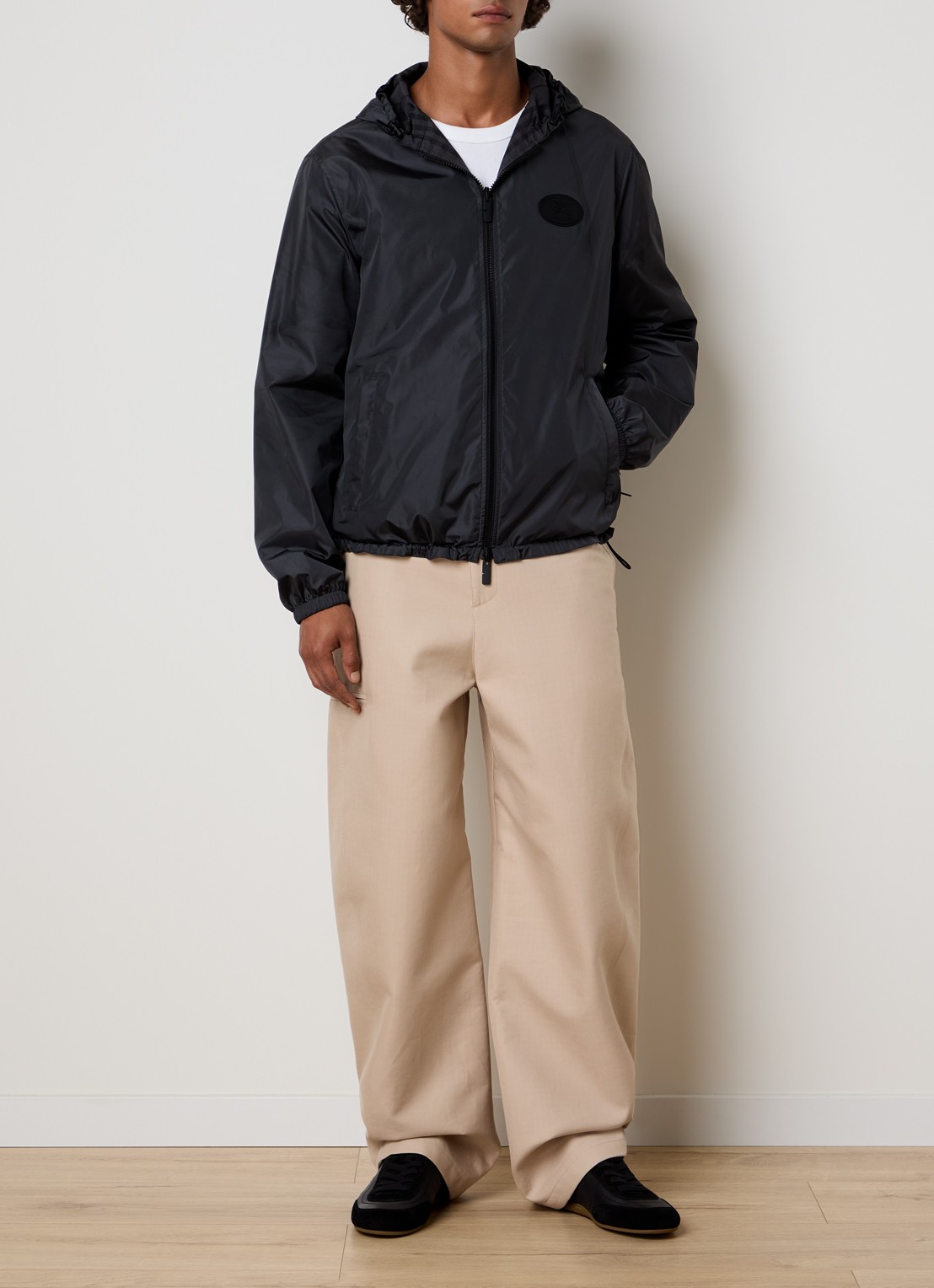 Burberry Jack met ruitdessin en ritszakken - voorkant 6 antraciet