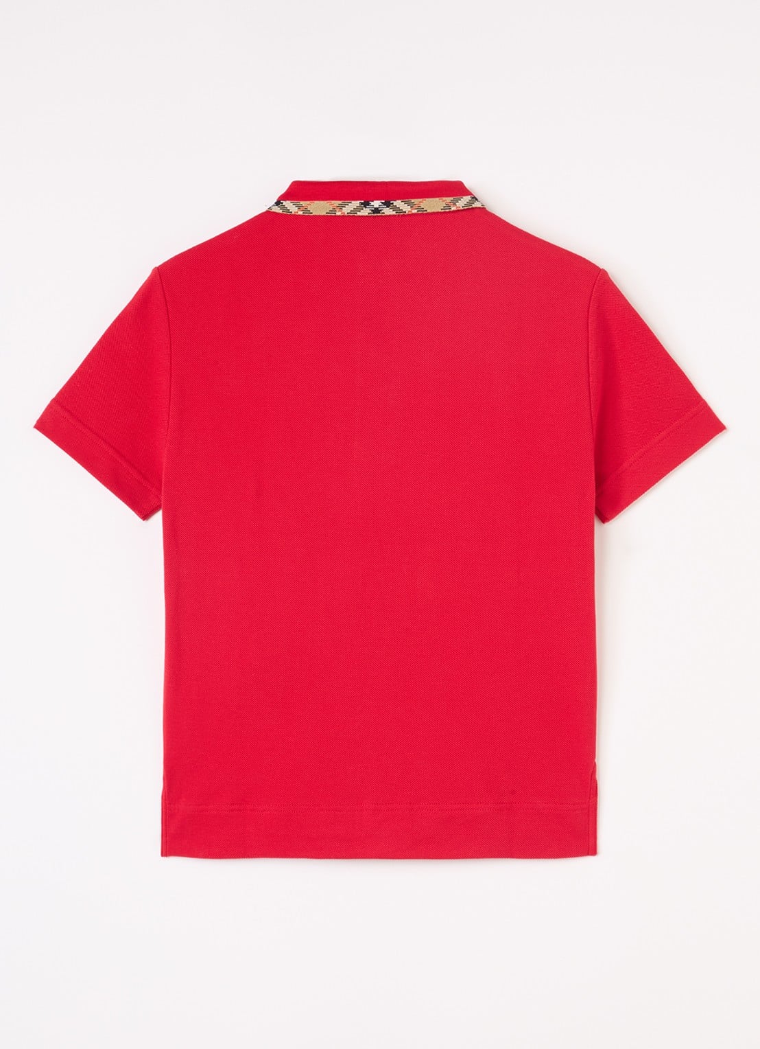 Burberry Johane polo van piqué katoen met logoborduring - voorkant 2 rood