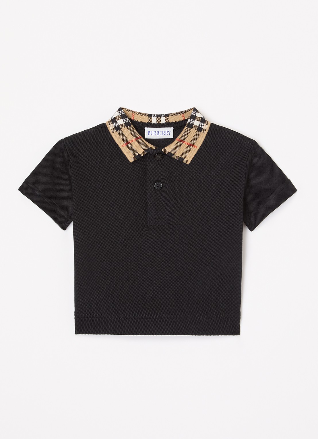 Burberry Johane polo van piqué katoen - voorkant zwart