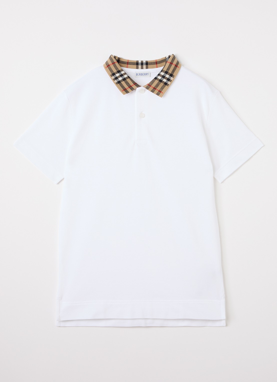 Burberry Johane polo van piqué katoen - voorkant wit