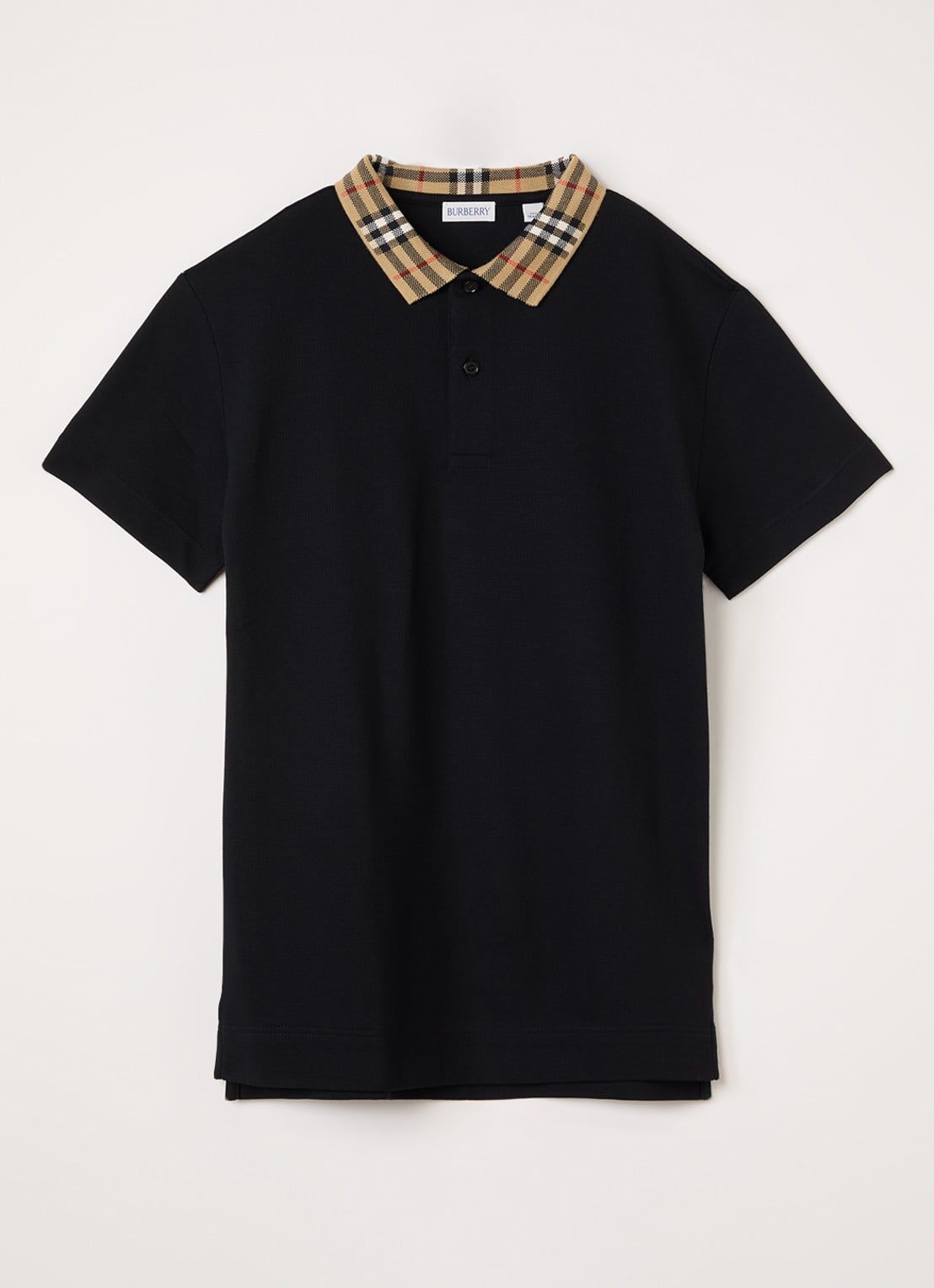 Burberry Johane polo van piqué katoen - voorkant zwart