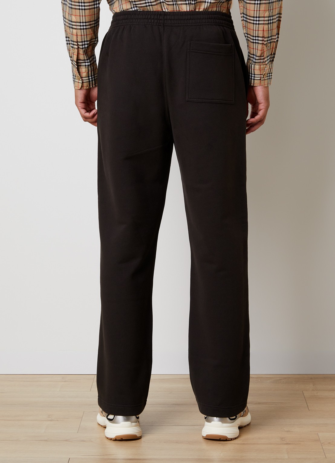 Burberry Jonny straight fit joggingbroek met logoborduring - achterkant 4 chocoladebruin