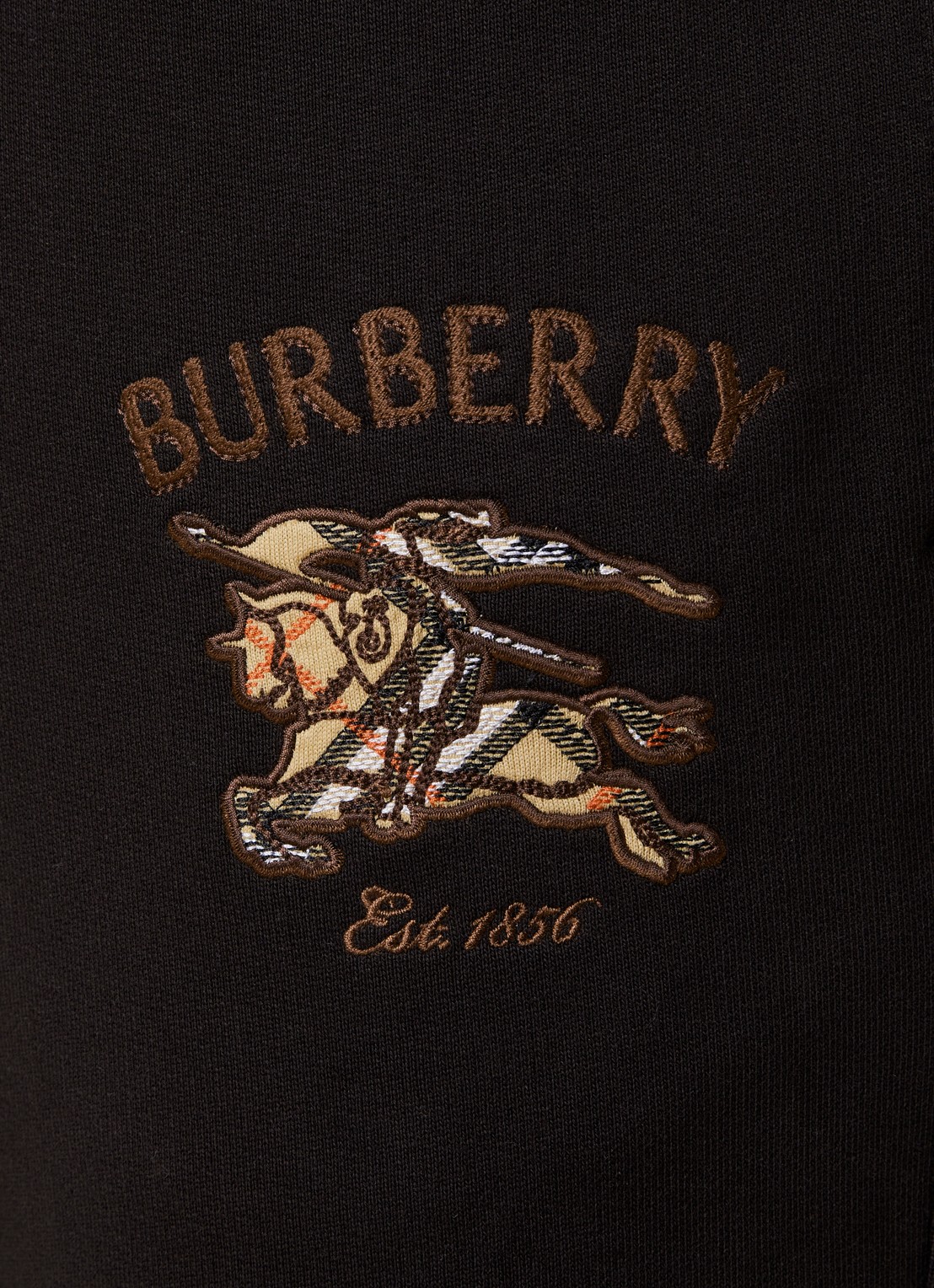 Burberry Jonny straight fit joggingbroek met logoborduring - detail 3 chocoladebruin