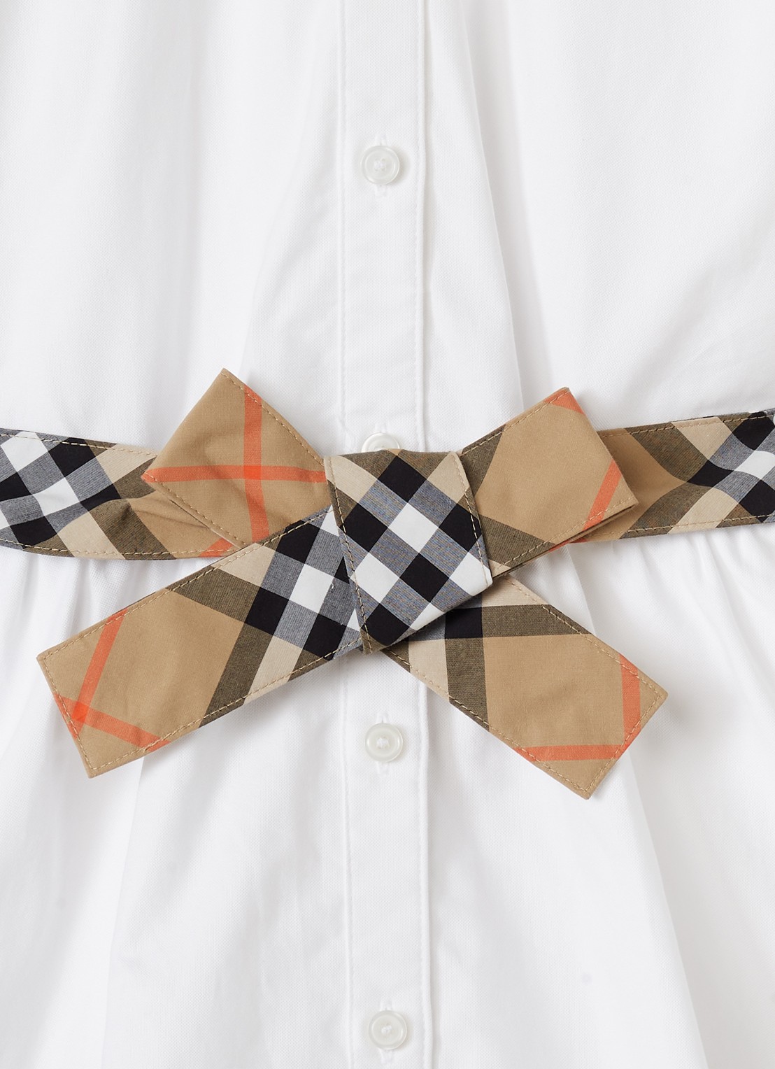 Burberry Juliet jurk met strikceintuur - detail wit