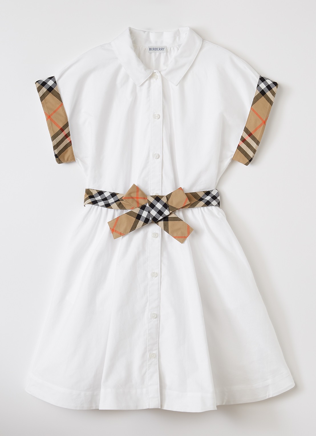 Burberry Juliet jurk met strikceintuur - voorkant 2 wit