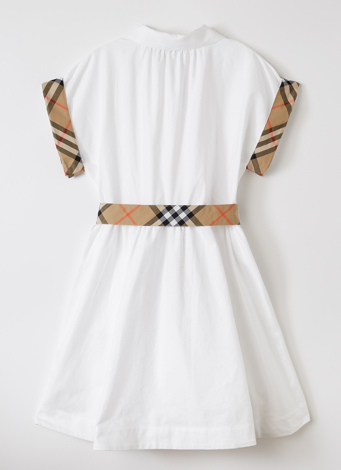 Burberry Juliet jurk met strikceintuur - voorkant 3 wit