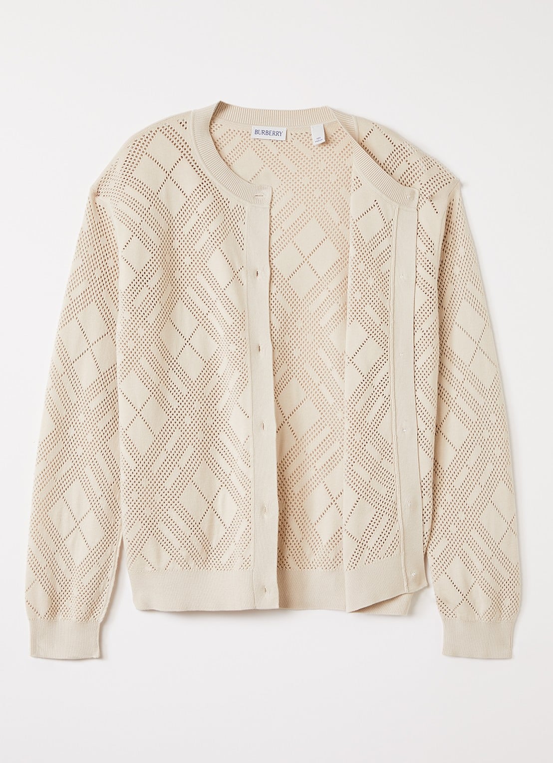 Burberry Katrina grofgebreid vest - voorkant 2 beige