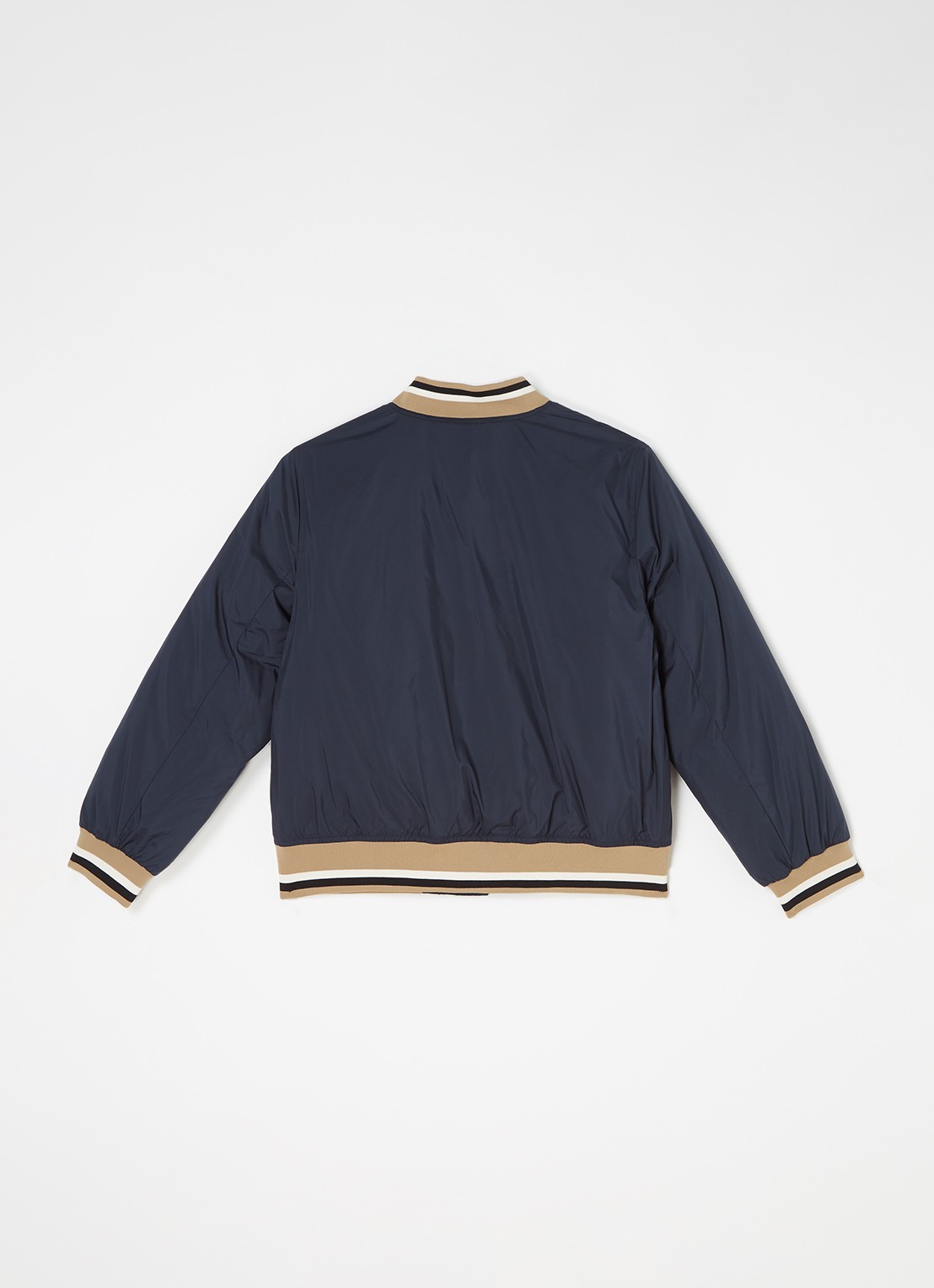 Burberry Kaziah bomberjack met donsvulling en logoprint - achterkant donkerblauw