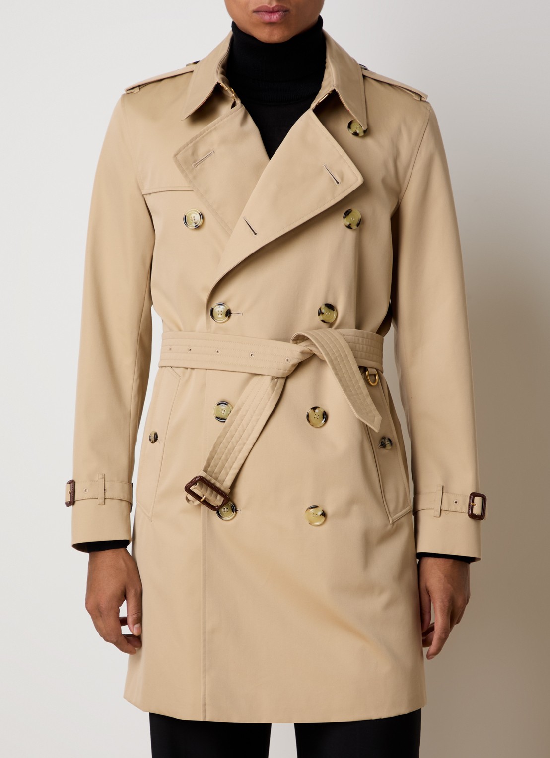 Burberry Kensingon Heritage double-breasted trenchcoat met ceintuur - detail 3 beige
