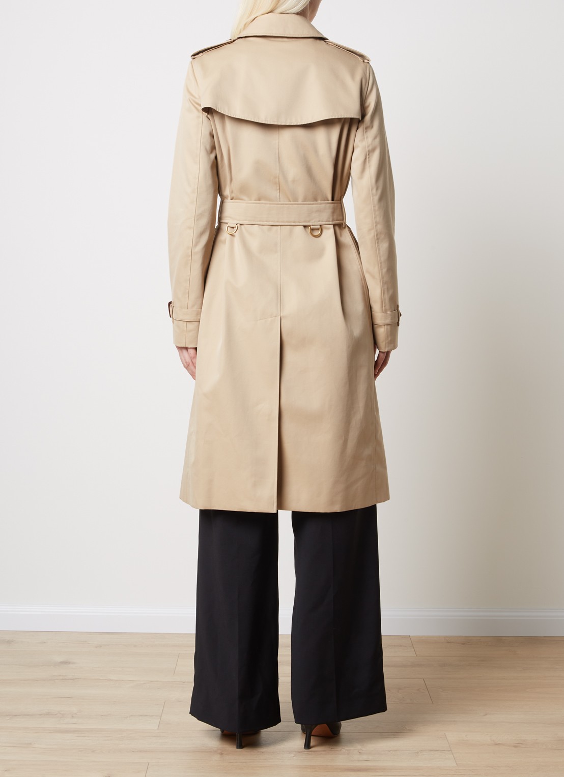 Burberry Kensington double-breasted trenchcoat met ceintuur - achterkant bruin