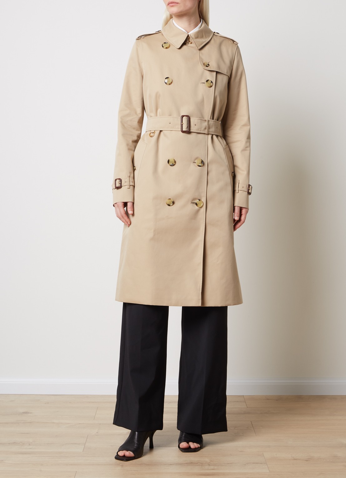 Burberry Kensington double-breasted trenchcoat met ceintuur - detail 2 bruin