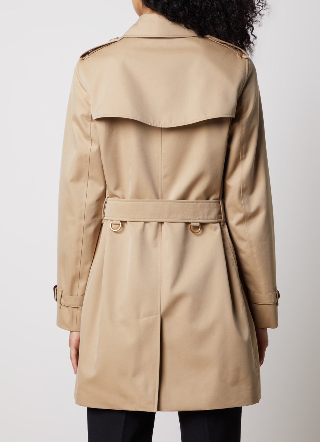 Burberry Kensington double-breasted trenchcoat met ceintuur - achterkant bruin