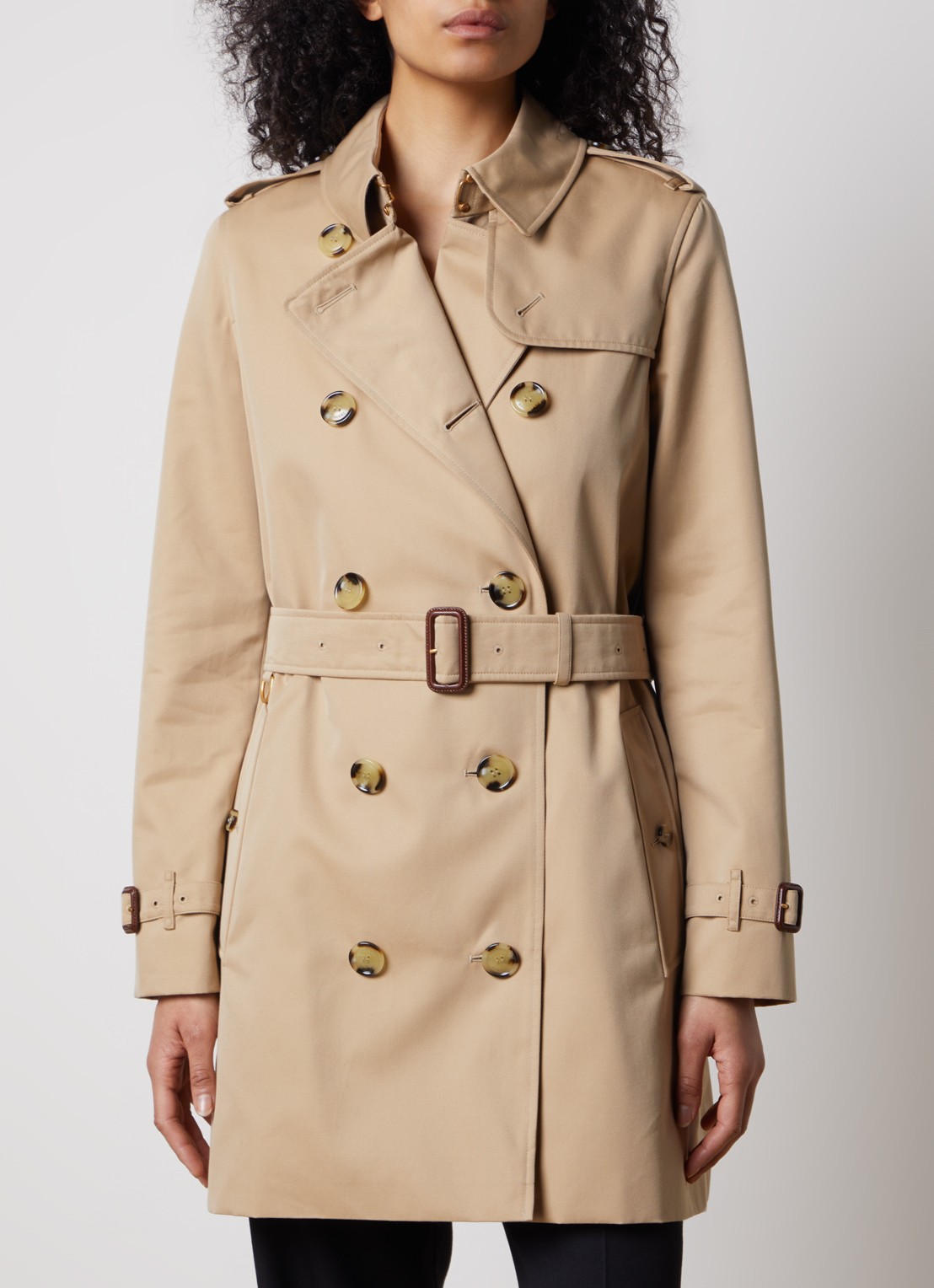 Burberry Kensington double-breasted trenchcoat met ceintuur - detail 2 bruin