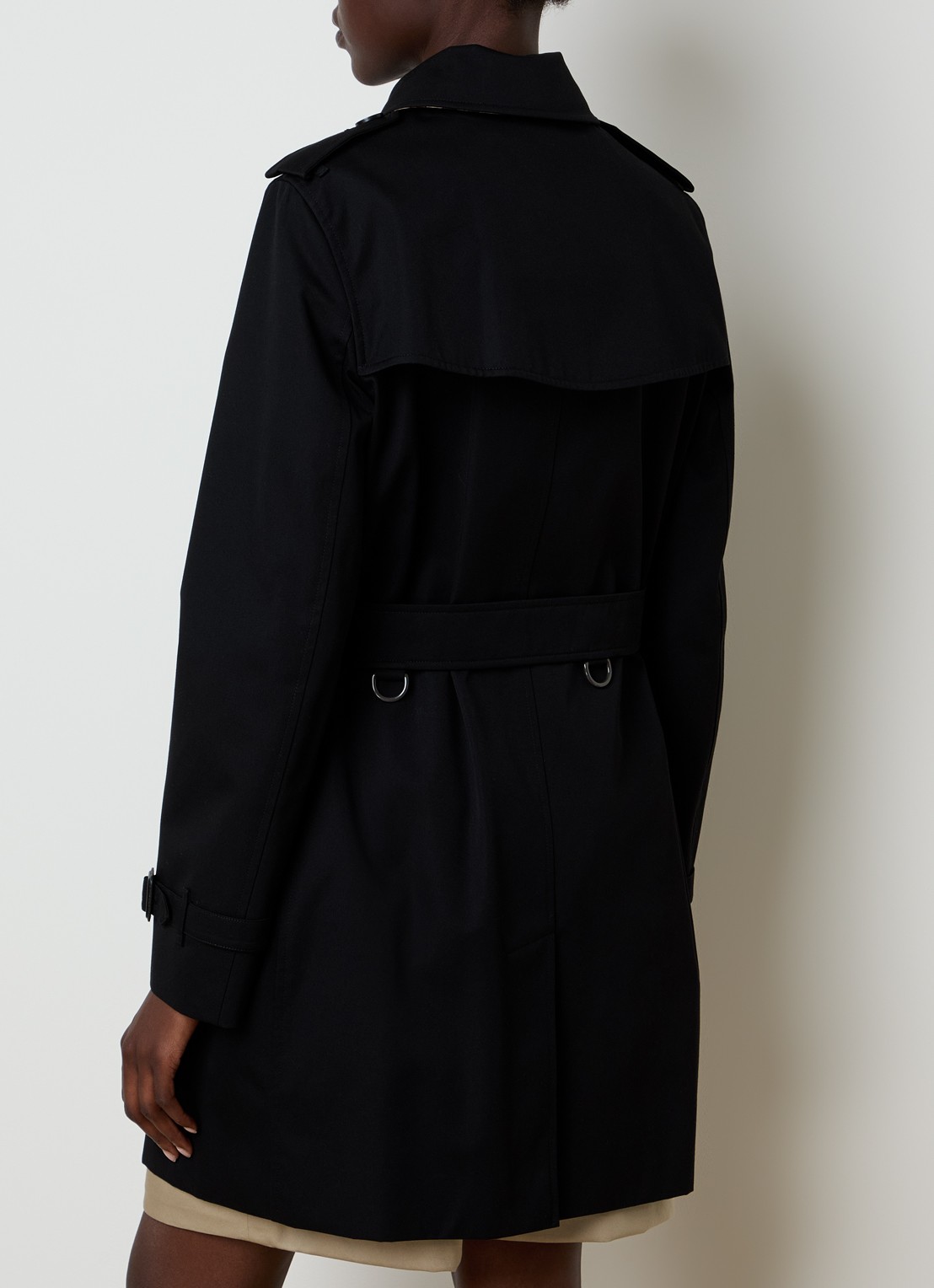 Burberry Kensington trenchcoat met steekzakken - achterkant zwart