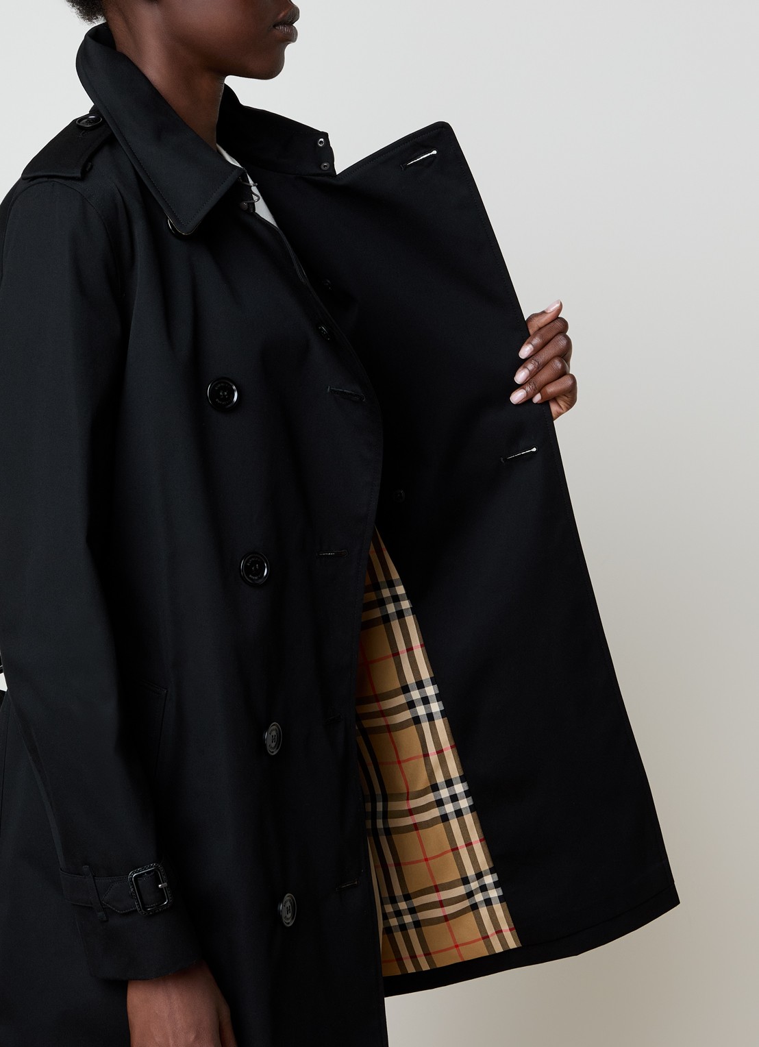 Burberry Kensington trenchcoat met steekzakken - detail 3 zwart