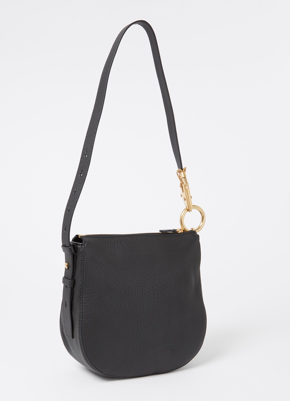 Burberry Knight Small clutch van kalfsleer met afneembare schouderriem - achterkant zwart