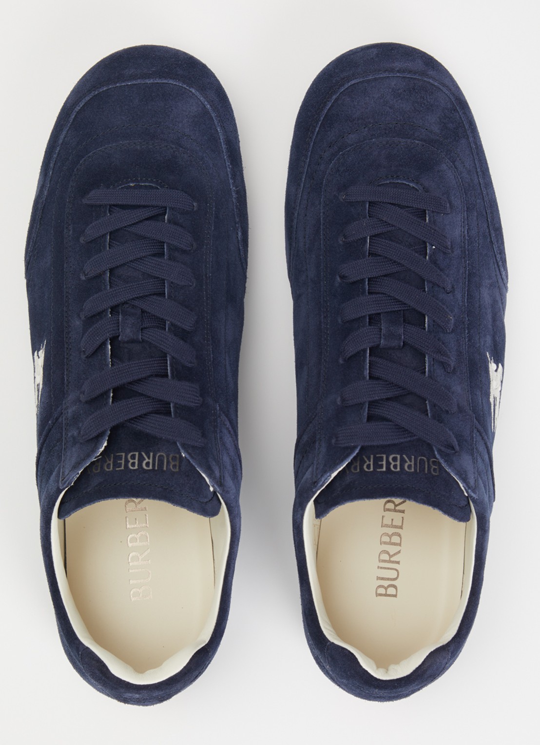 Burberry Knight sneaker van kalfssuède - detail 2 donkerblauw