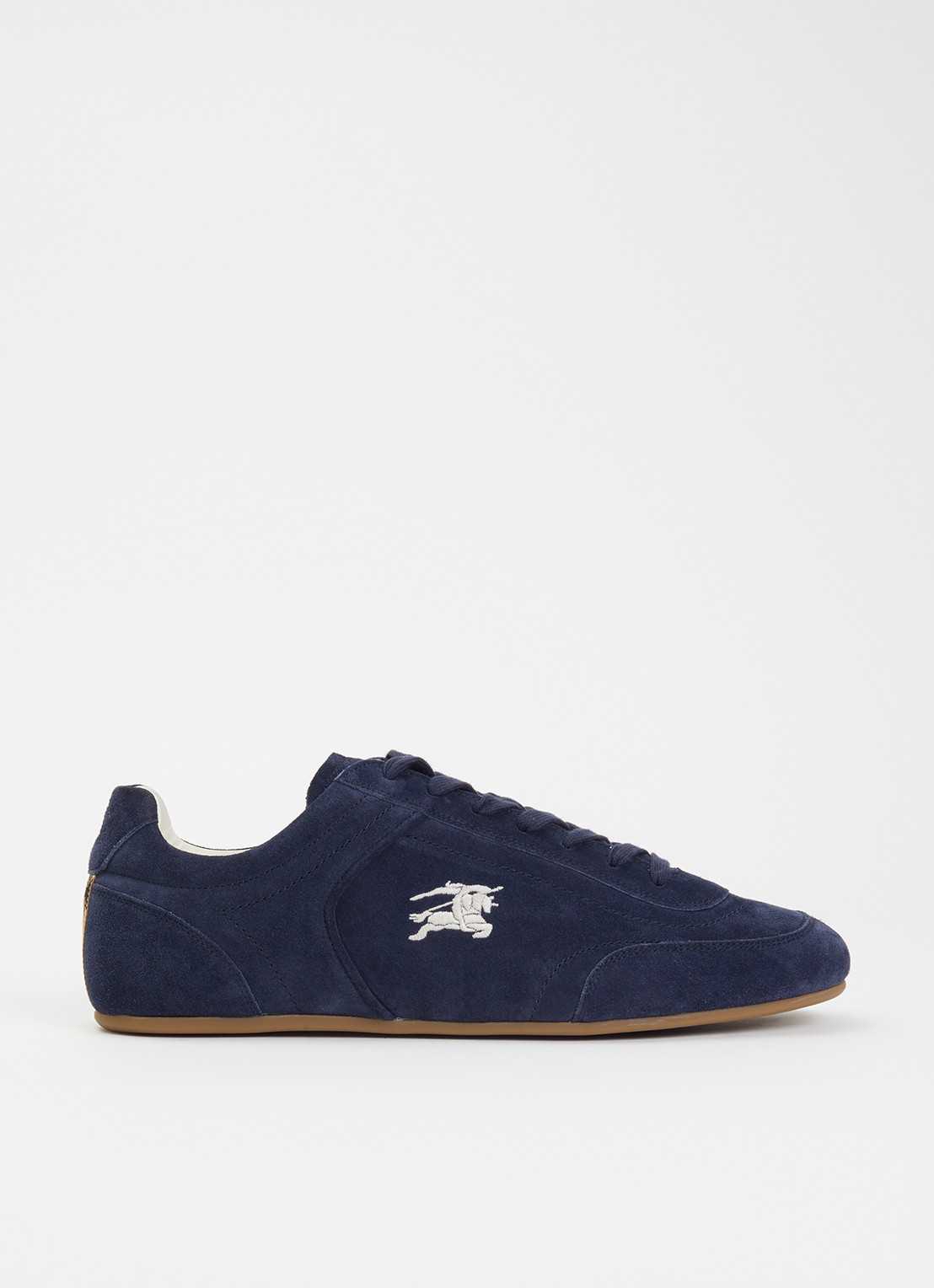 Burberry Knight sneaker van kalfssuède - voorkant 6 donkerblauw