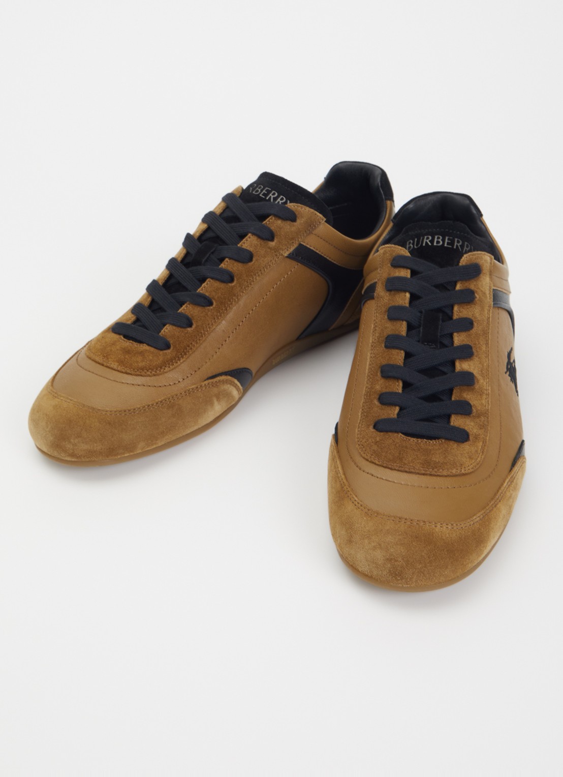 Burberry Knight sneaker van lamsleer met details van kalfssuède - detail 2 camel