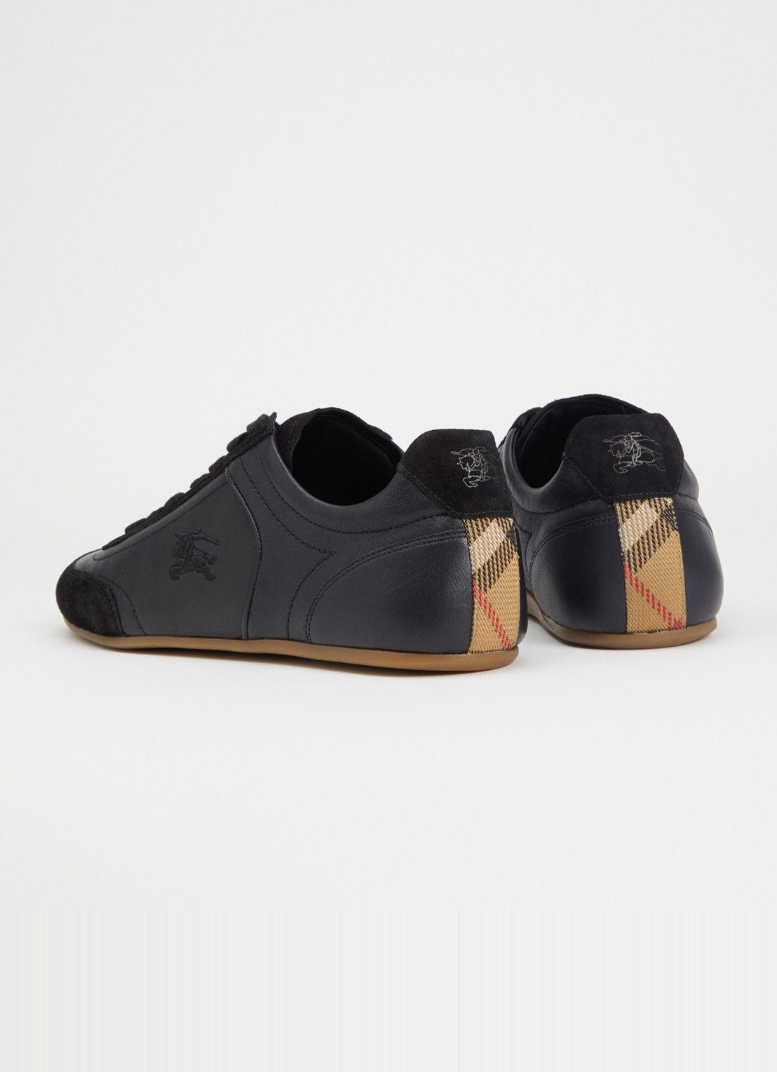 Burberry Knight sneaker van leer met details van suède - achterkant 6 zwart
