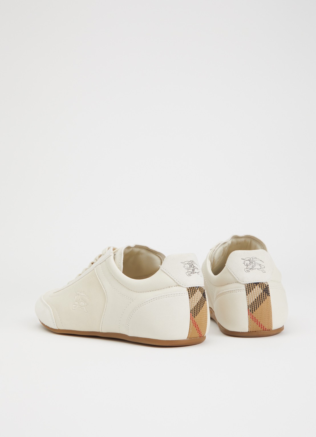 Burberry Knight sneaker van leer met details van suède - achterkant 6 creme