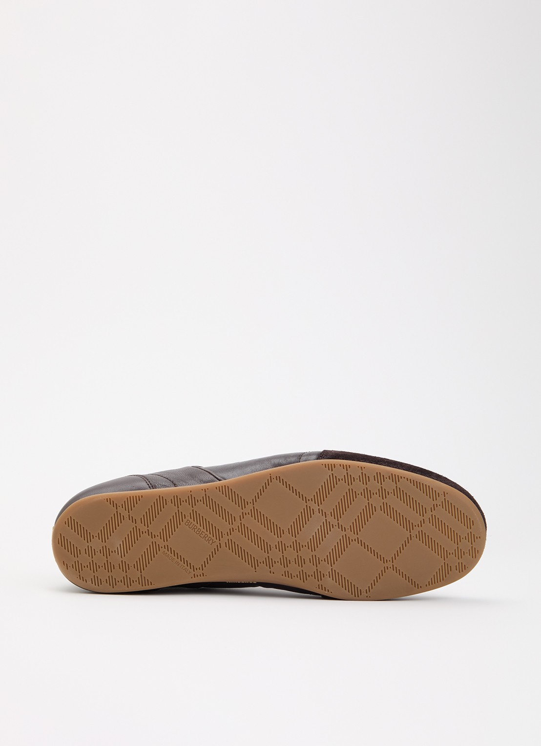 Burberry Knight sneaker van leer met details van suède - detail 3 donkerbruin