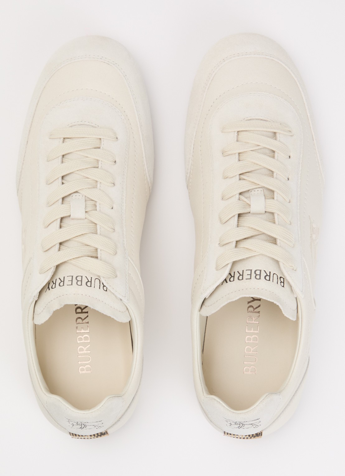 Burberry Knight sneaker van leer met details van suède - detail 3 creme