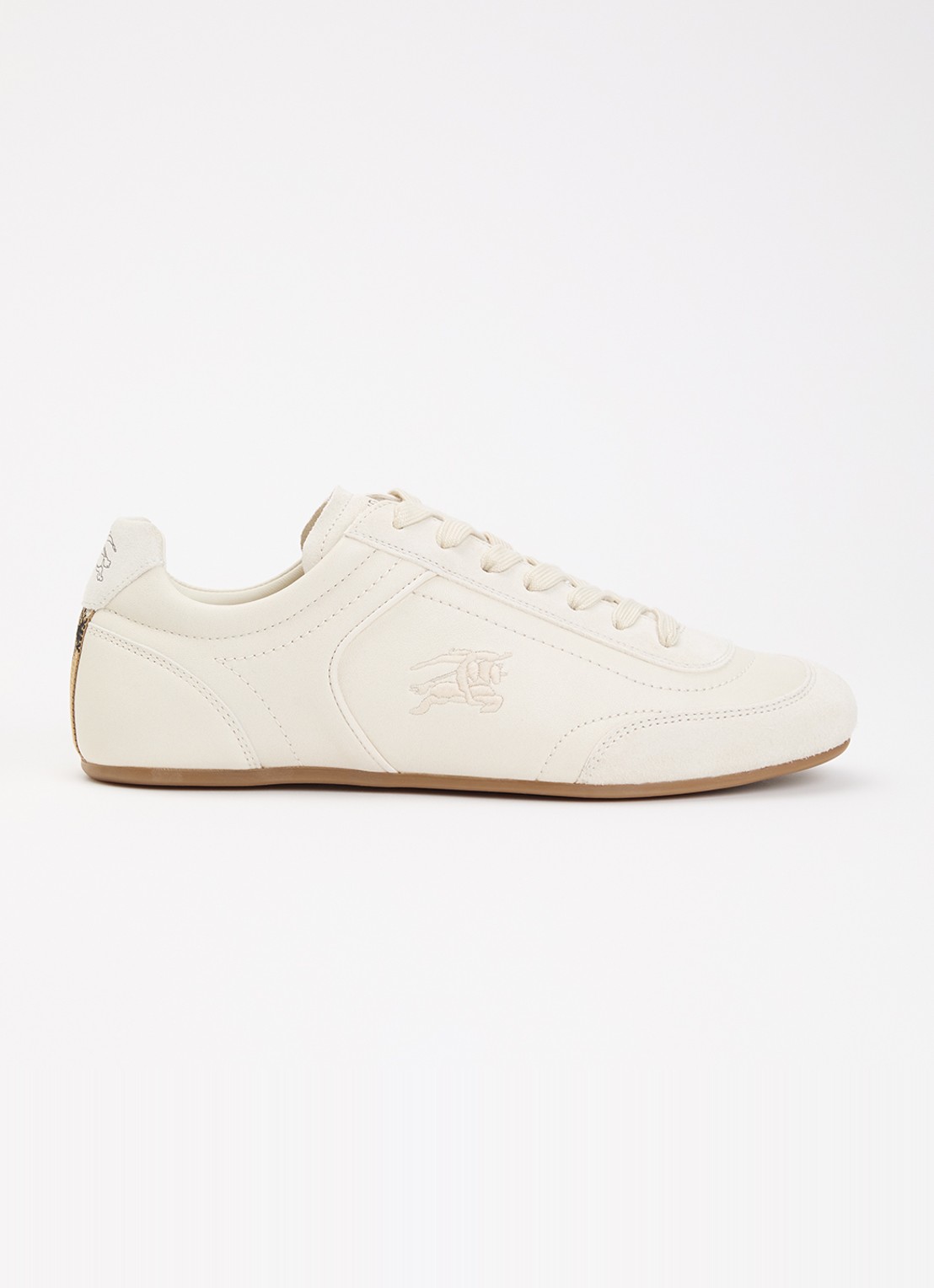 Burberry Knight sneaker van leer met details van suède - voorkant 6 creme