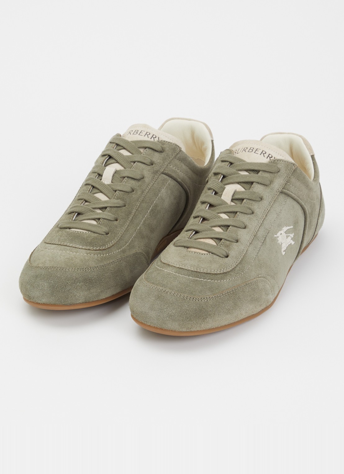 Burberry Knight sneaker van suède - detail 3 groen
