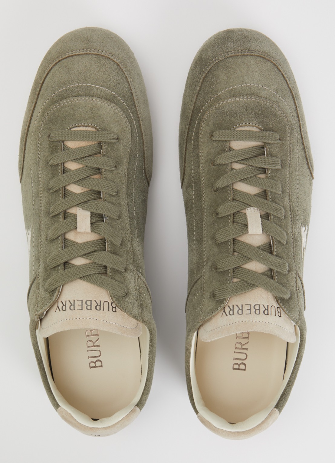 Burberry Knight sneaker van suède - detail 4 groen