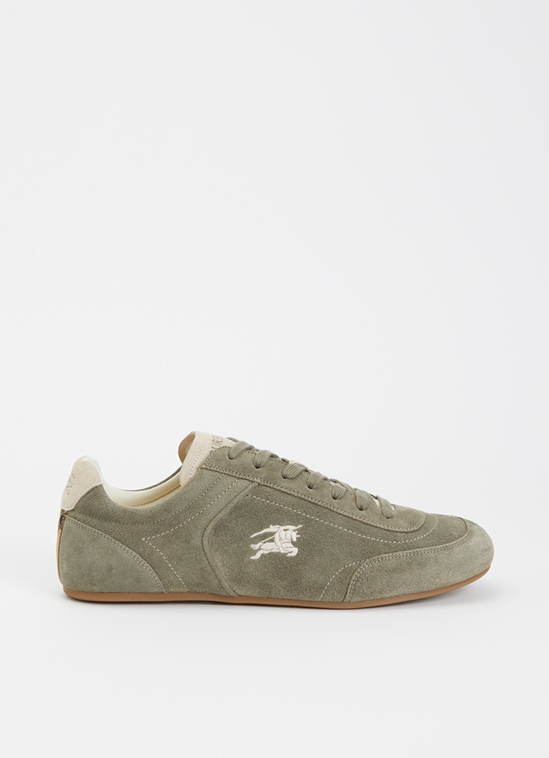 Burberry Knight sneaker van suède - voorkant groen