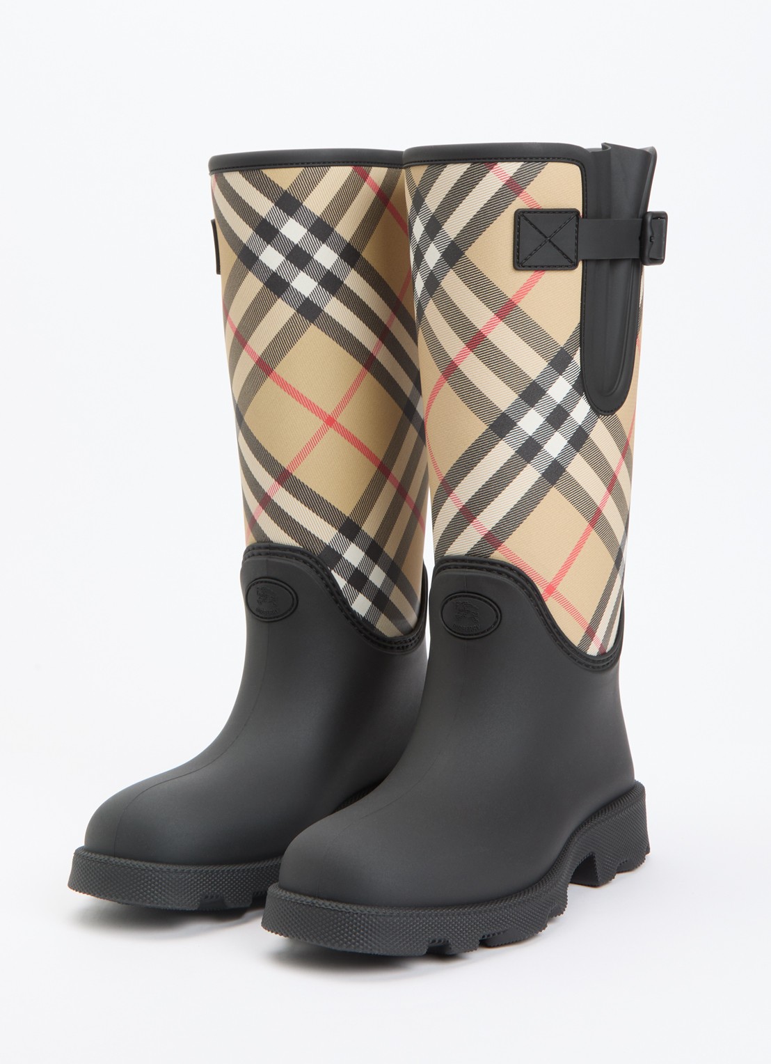 Burberry Laars met ruitdessin - detail zwart