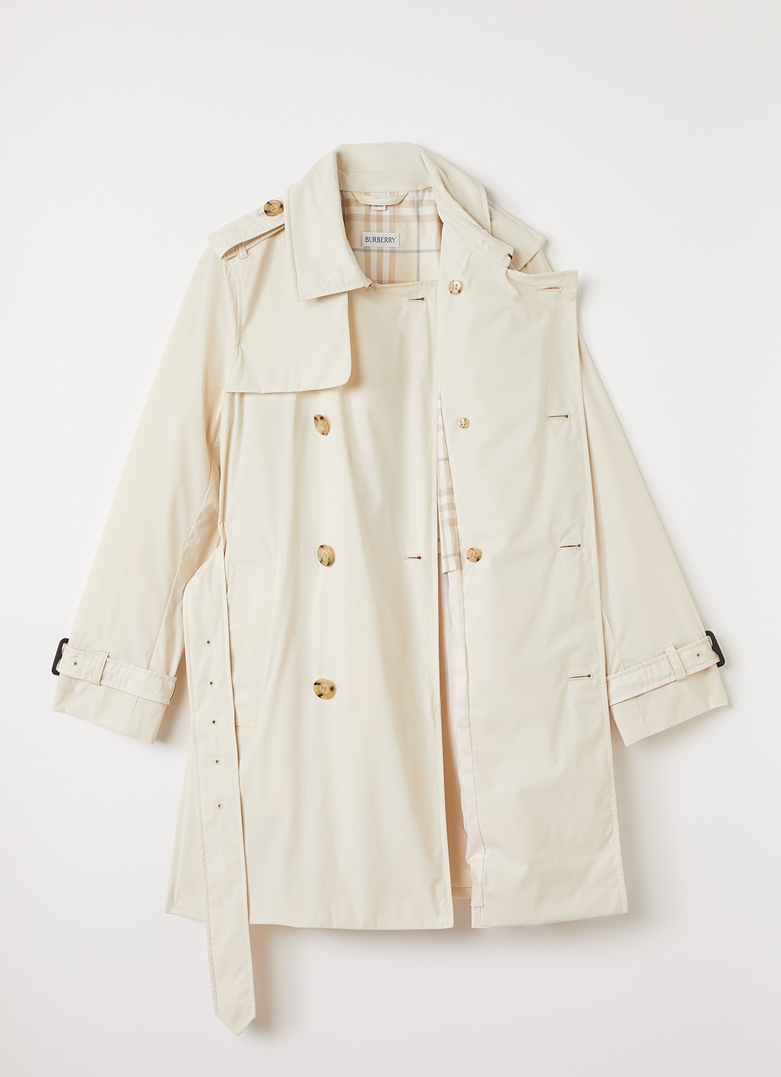 Burberry Laura trenchcoat met strikceintuur - voorkant 2 beige